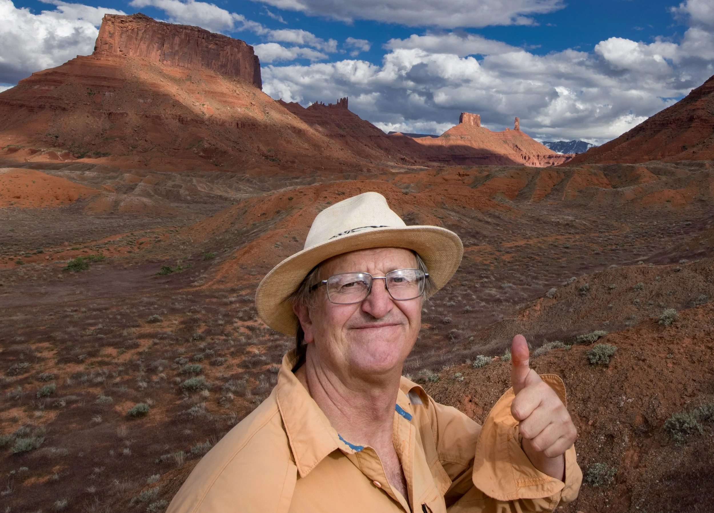 Bruce Hucko in front of the red rocks near Moab